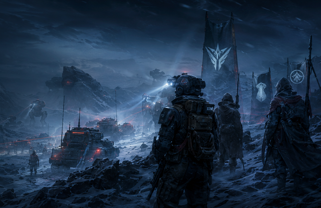 Opposing military forces meeting in a contested mountain pass