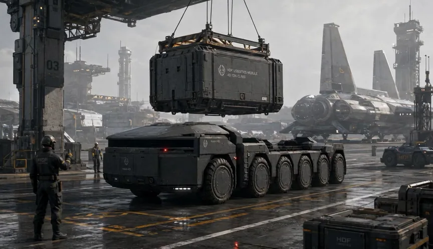 HVH-40 Heavy Hauler loading cargo at a logistics terminal