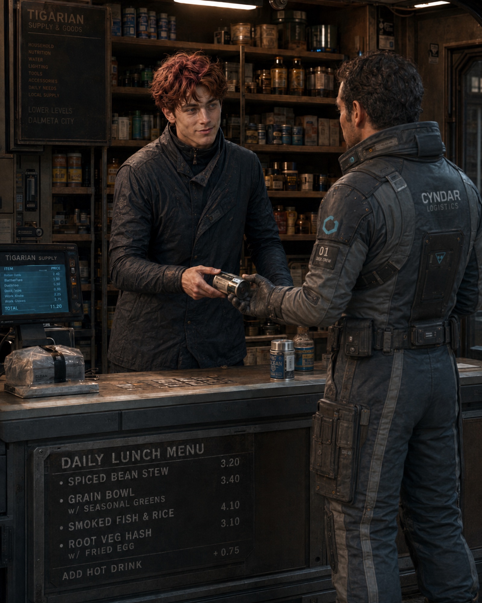 Torban Tigarian working behind the counter of the family shop