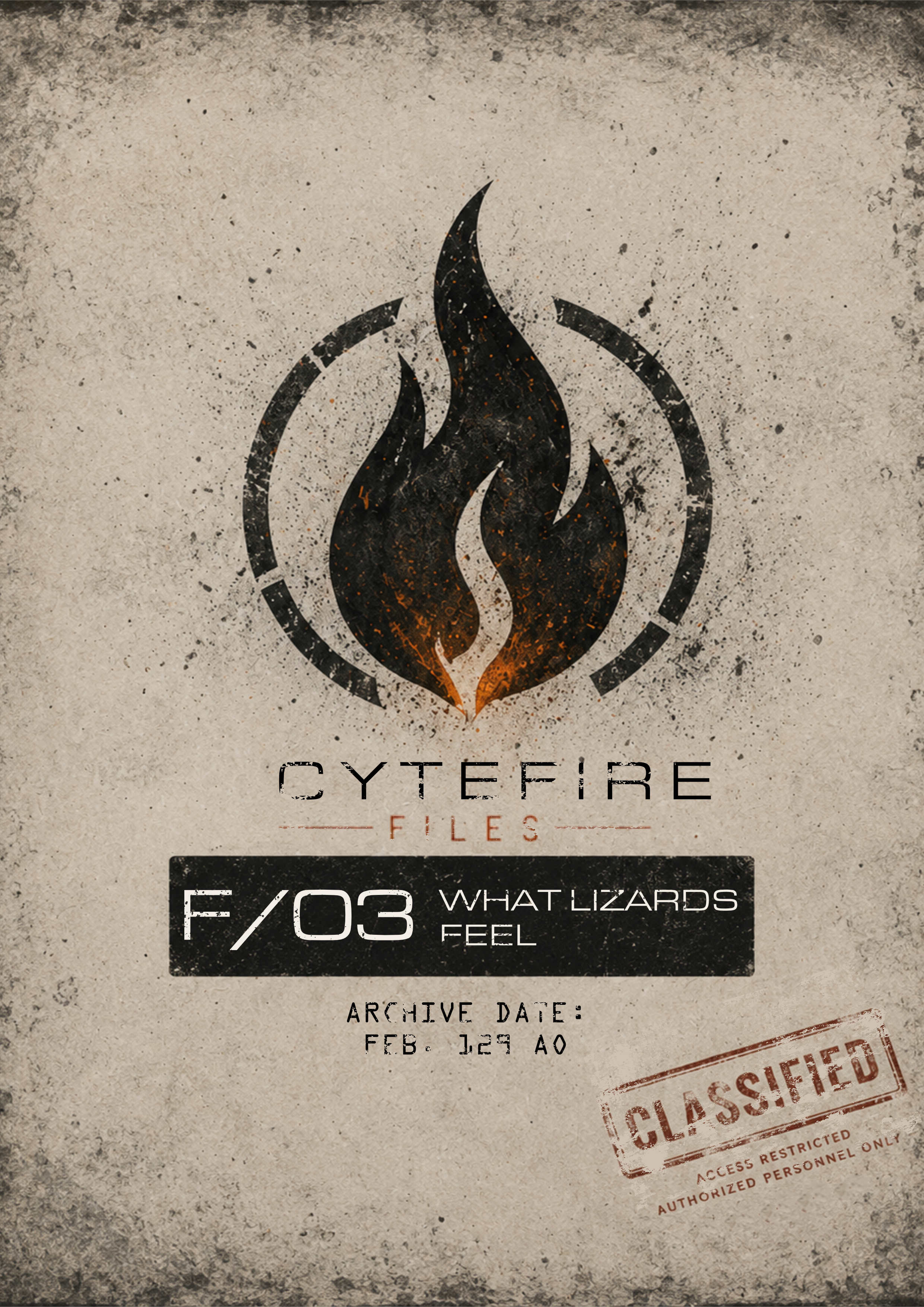 Cover of CYTEFIRE File F/03 What Lizards Feel