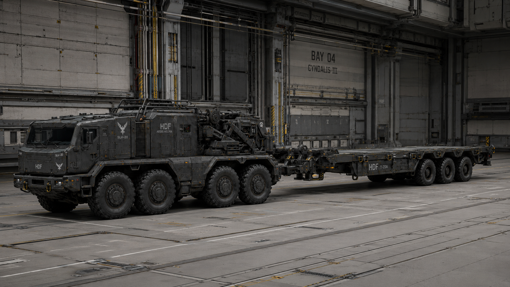 SLV-20 moving recovered mech components away from a salvage site