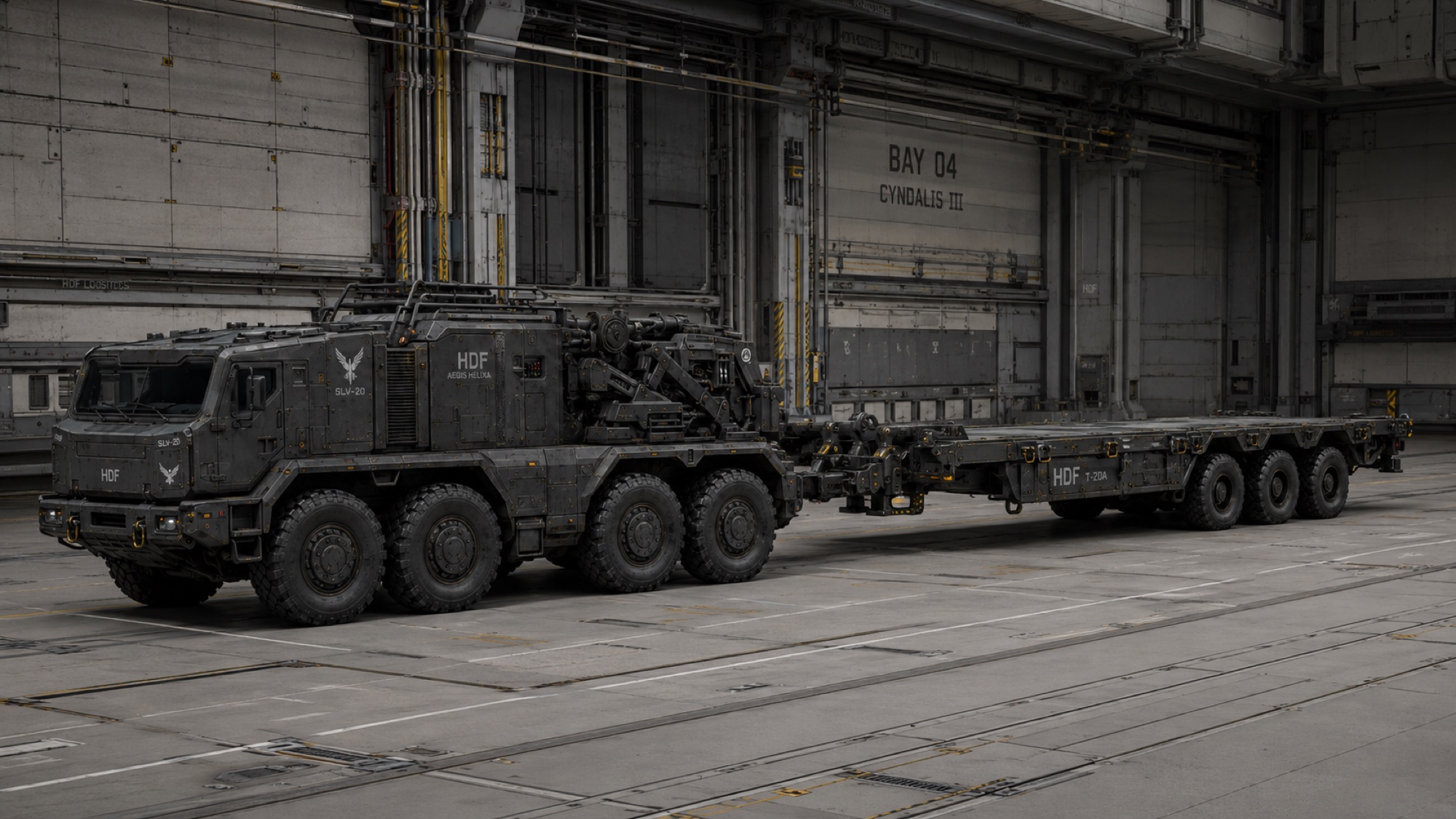 SLV-20 moving recovered mech components away from a salvage site